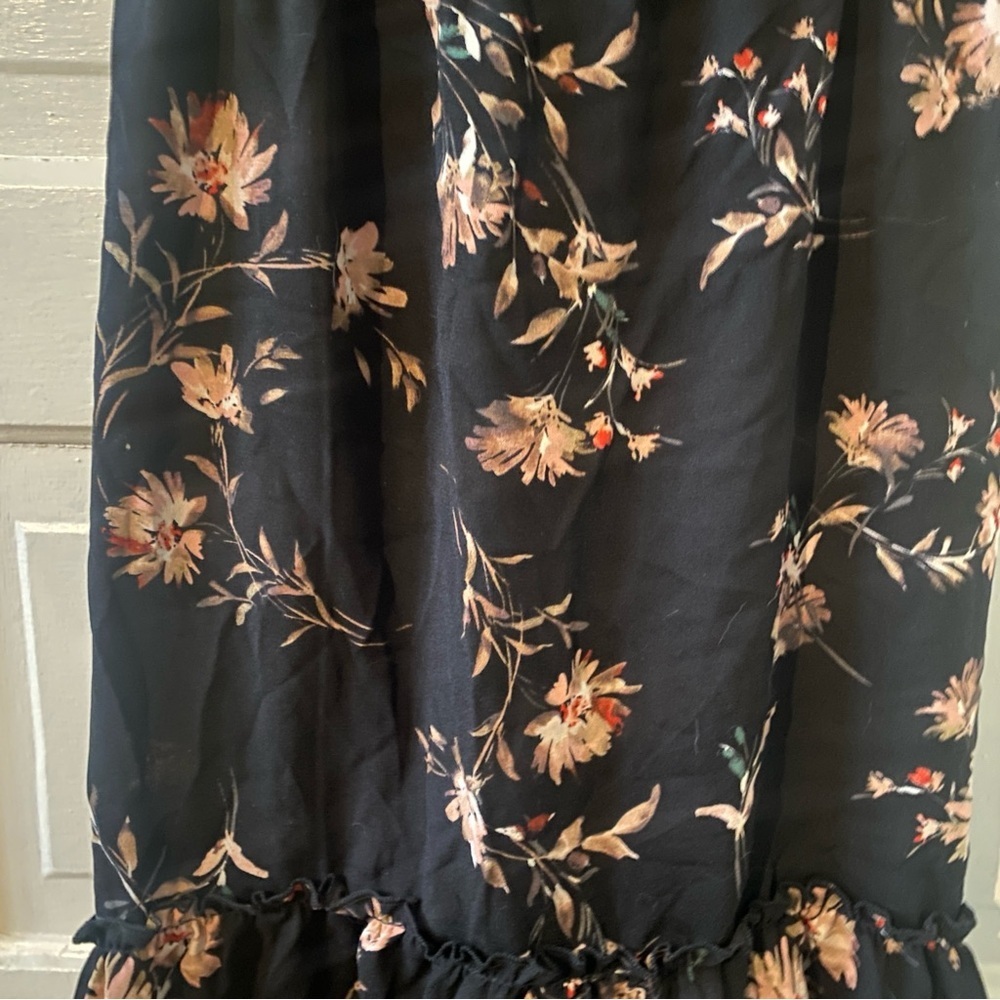 XHILARATION NWT Floral Ruffle Lace Up Women's Dress Size Medium - Picture 2 of 11